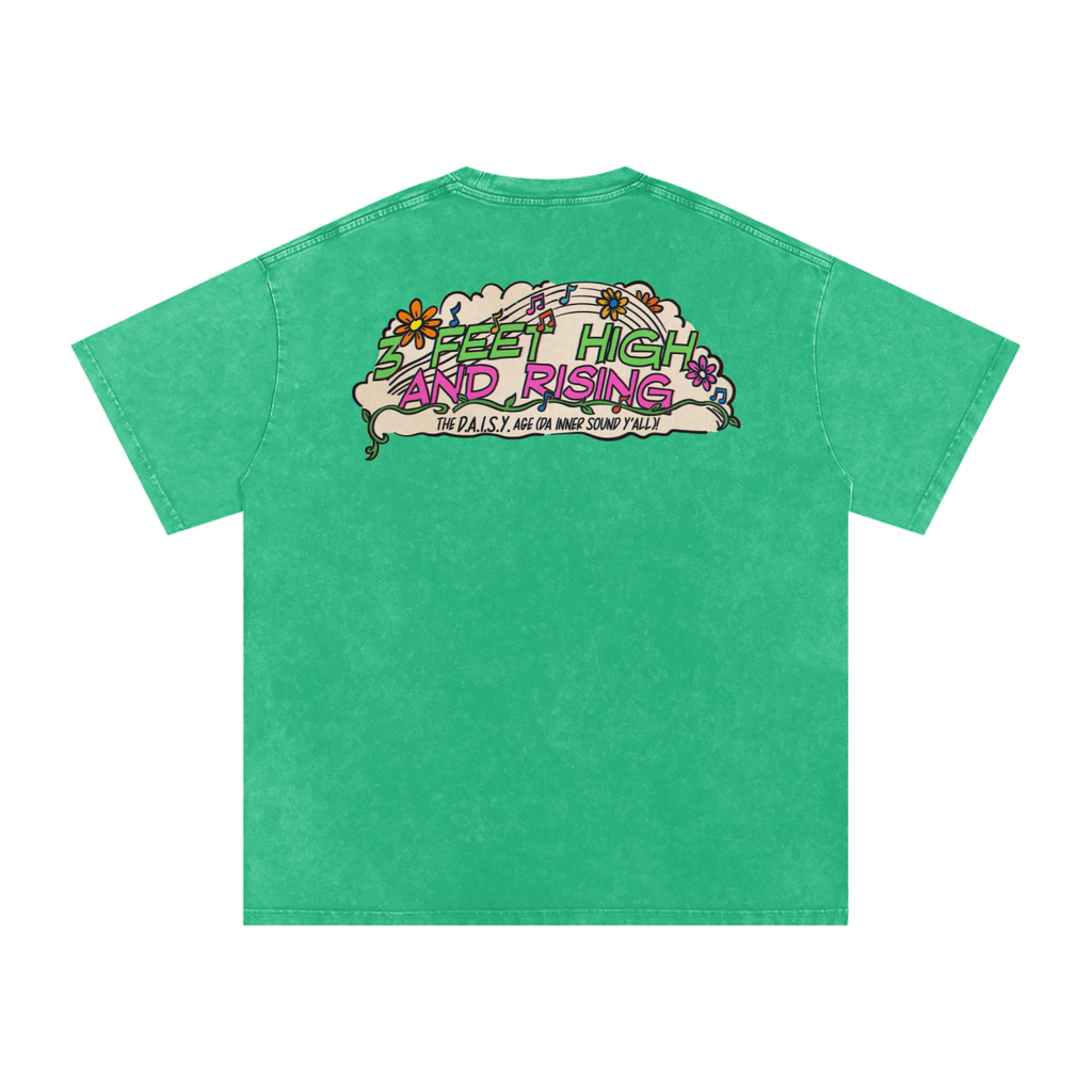 3 Feet High & Rising - Snow Washed Oversized Cotton T-Shirt
