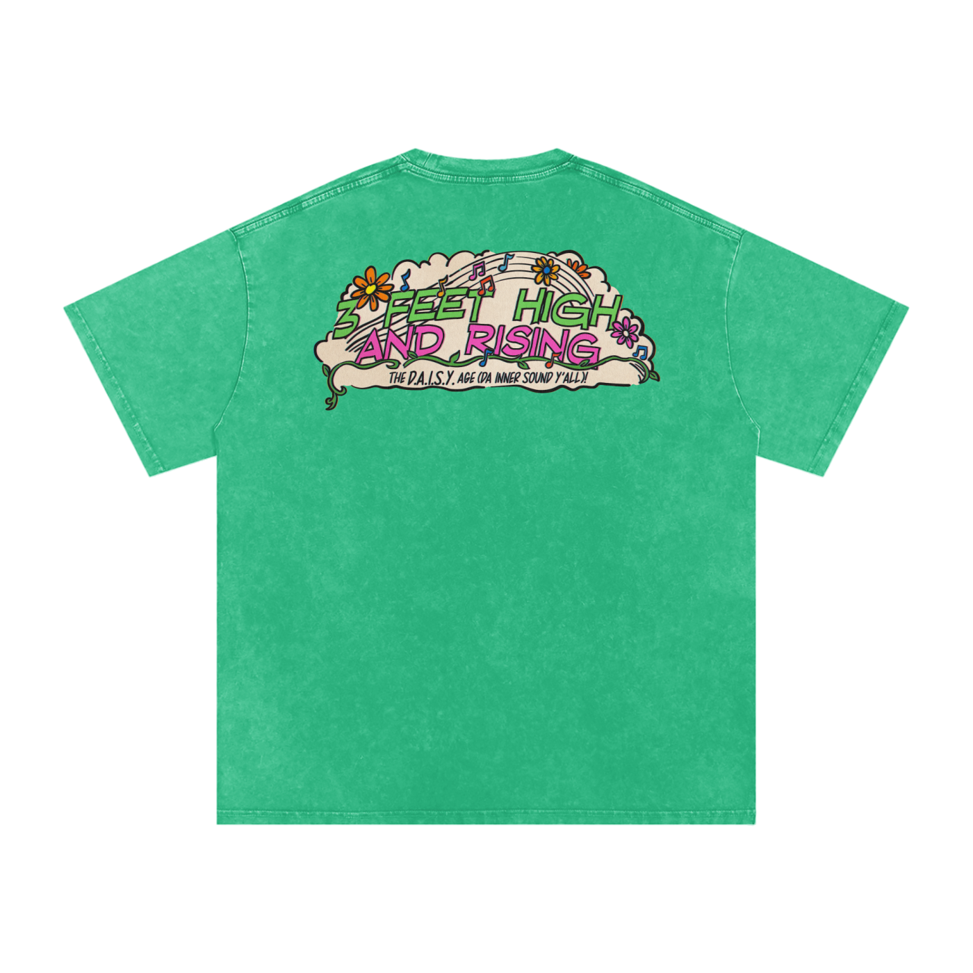 3 Feet High & Rising - Snow Washed Oversized Cotton T-Shirt