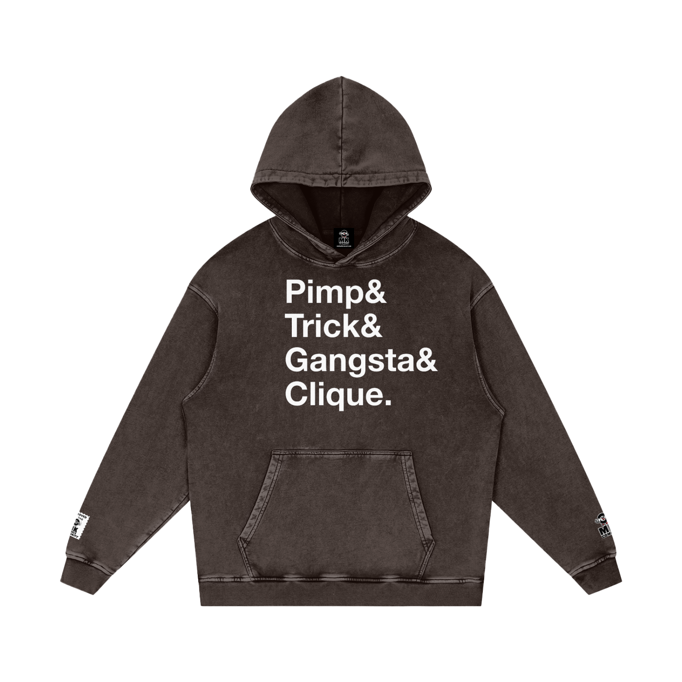 Pimp Trick Gangsta Clique - Snow Washed Loose Cotton Hoodie