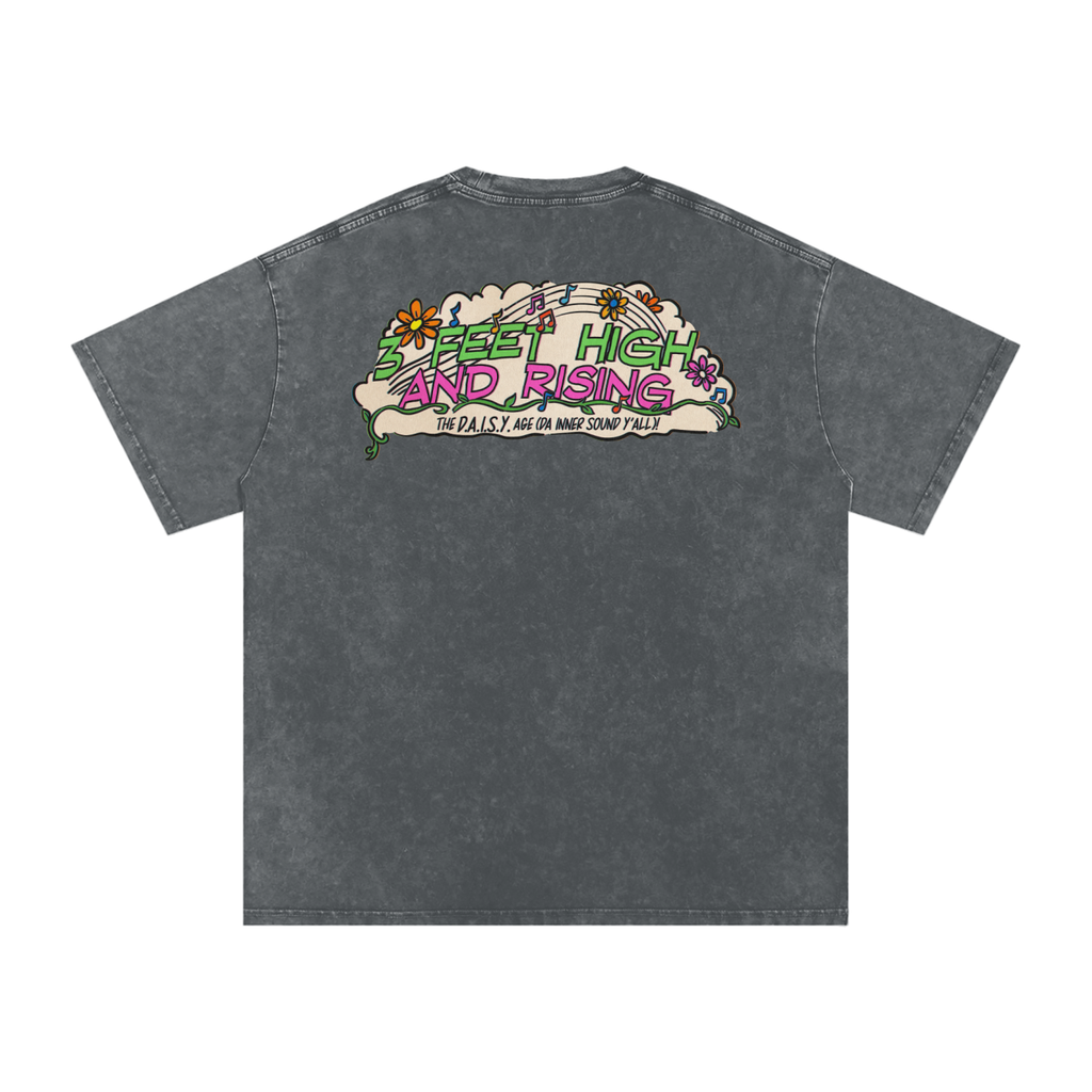 3 Feet High & Rising - Snow Washed Oversized Cotton T-Shirt