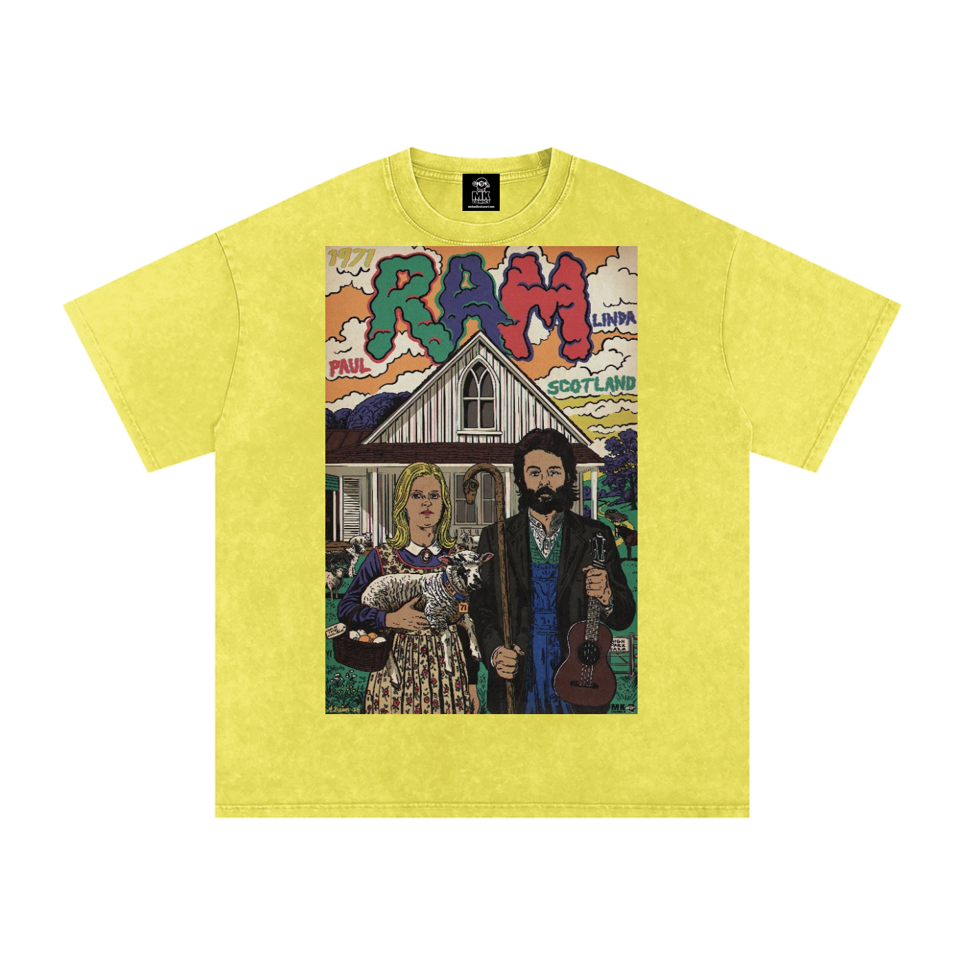 Ram - Snow Washed Oversized Cotton T-Shirt