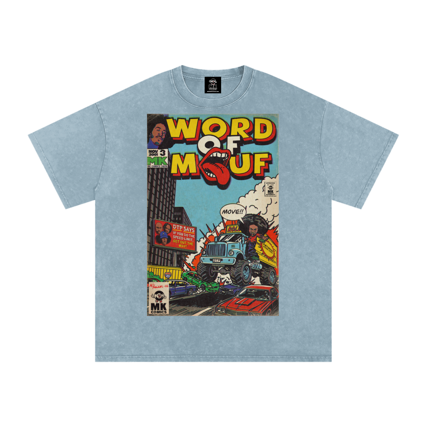 Word of Mouf - Snow Washed Oversized Cotton T-Shirt