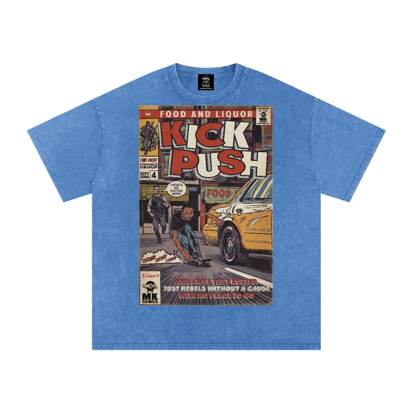 Kick, Push - Snow Washed Oversized Cotton T-Shirt