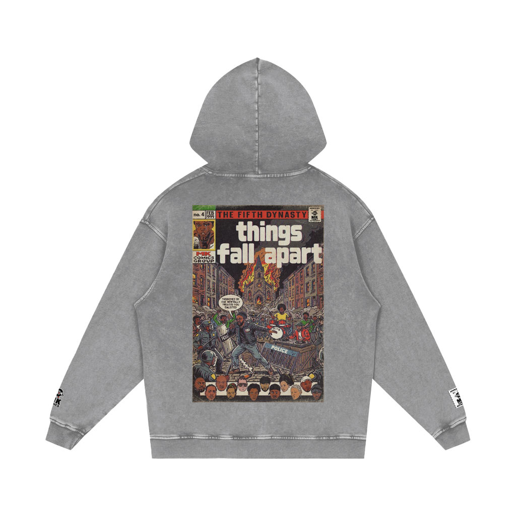 Things Fall Apart - Snow Washed Loose Cotton Hoodie