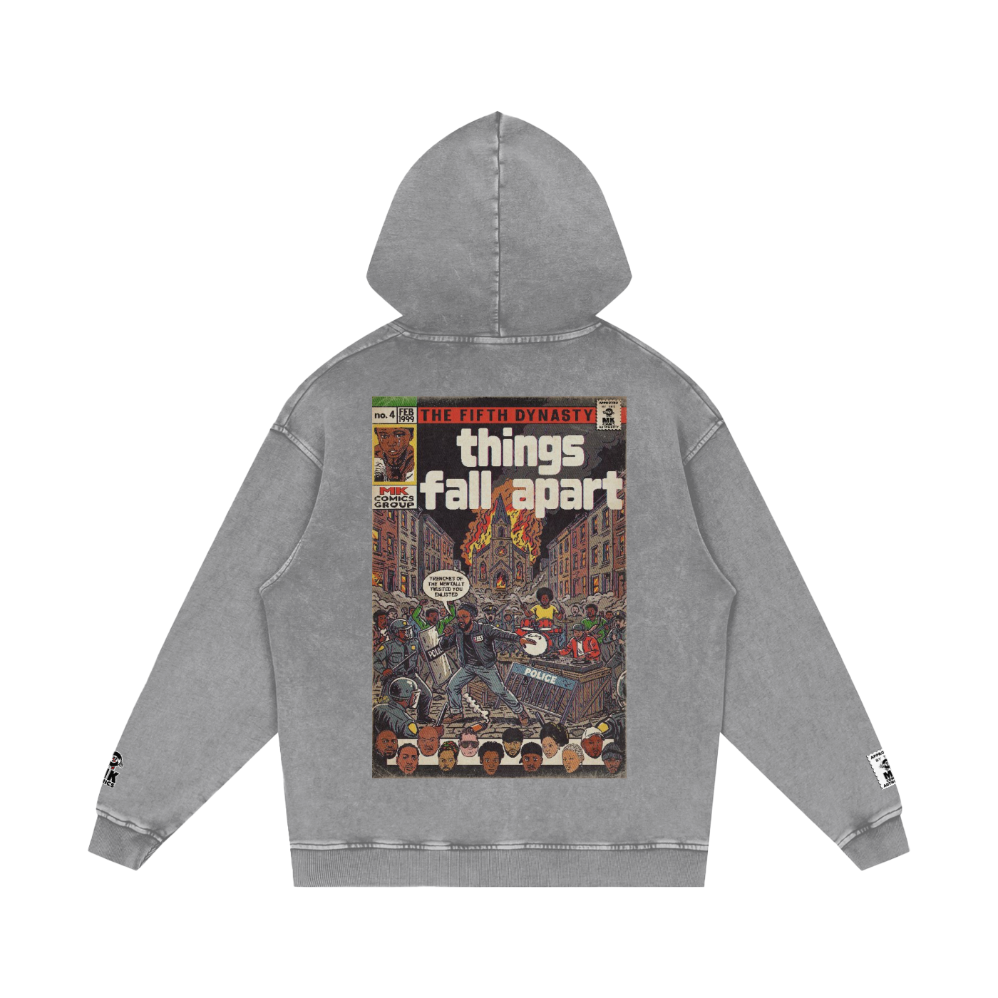 Things Fall Apart - Snow Washed Loose Cotton Hoodie