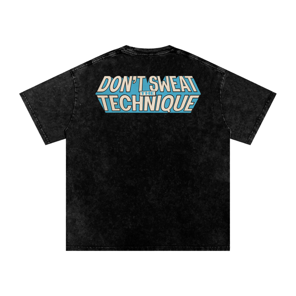 Don't Sweat the Technique - Snow Washed Oversized Cotton T-Shirt
