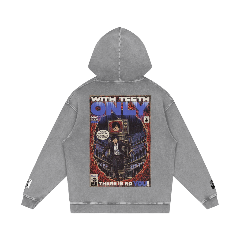 Only - Snow Washed Loose Cotton Hoodie