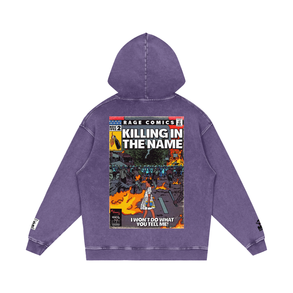 Killing in the Name - Snow Washed Loose Cotton Hoodie