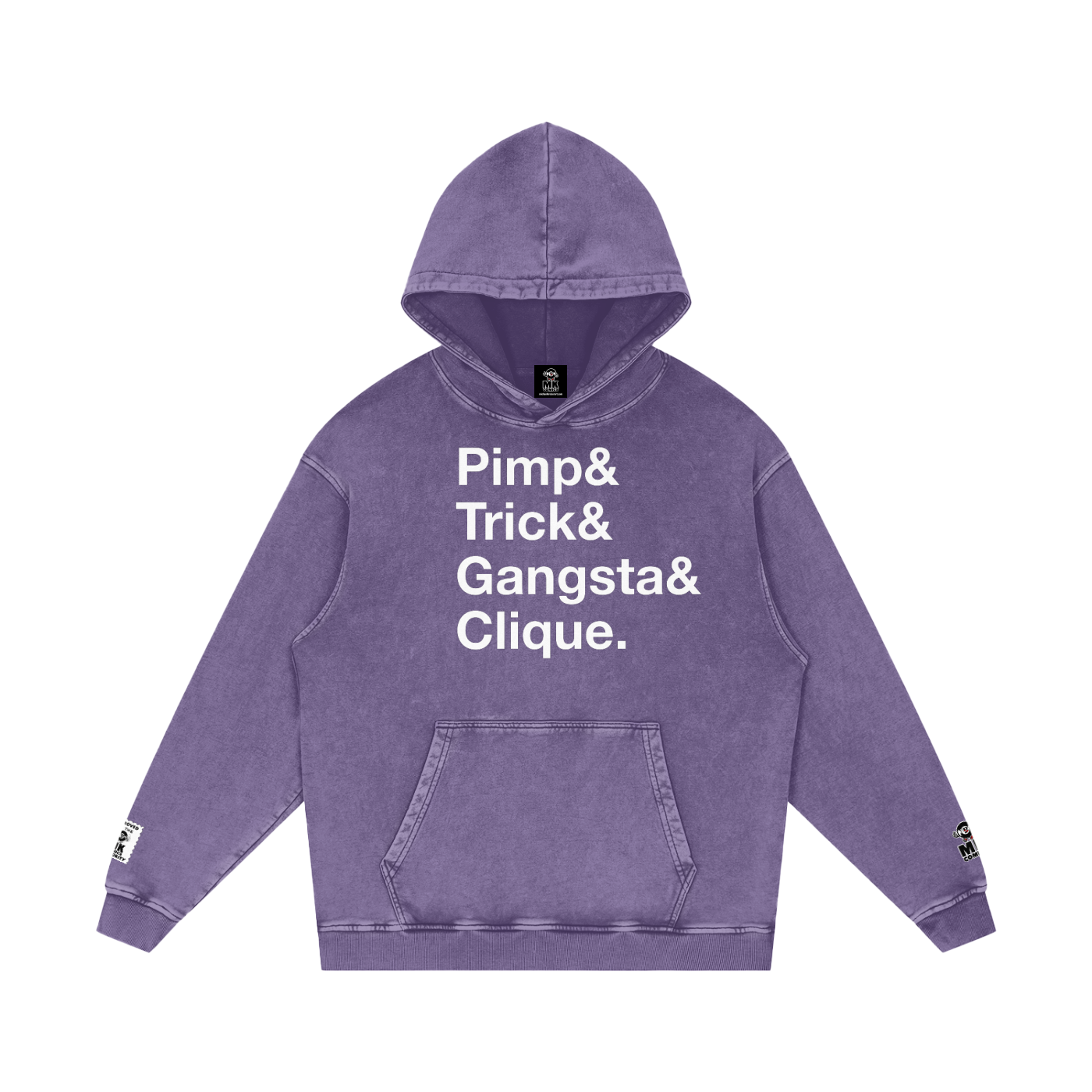 Pimp Trick Gangsta Clique - Snow Washed Loose Cotton Hoodie