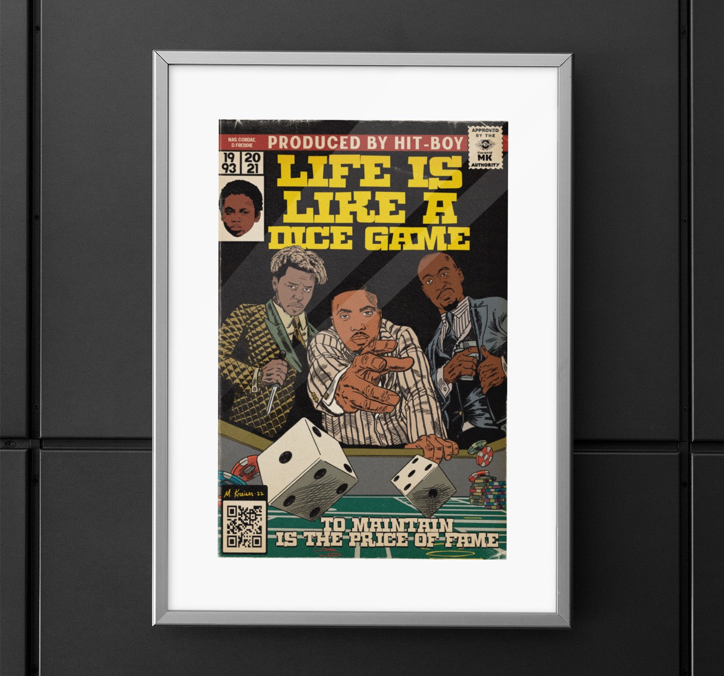 Nas - Life Is Like A Dice Game - Cordae & Freddie Gibbs - Vertical Matte Poster