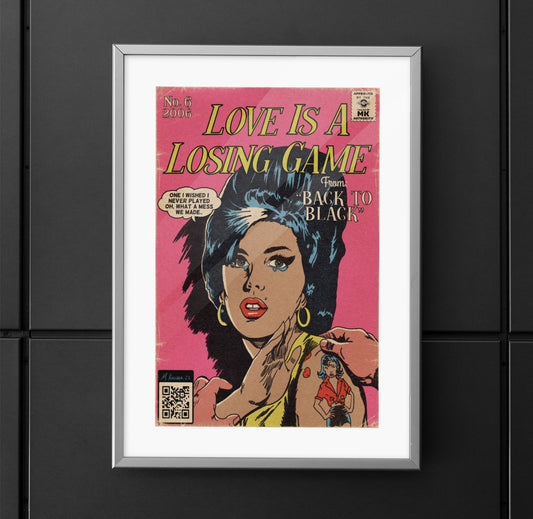 Amy Winehouse - Love Is A Losing Game - Vertical Matte Poster