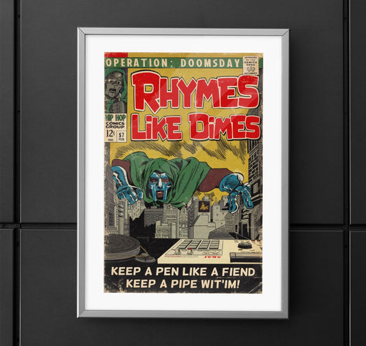 MF DOOM - Rhymes Like Dimes - Vertical Matte Poster