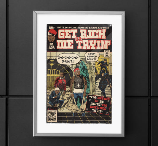 50 Cent - Get Rich Or Die Tryin’ - G-Unit - Vertical Matte Poster