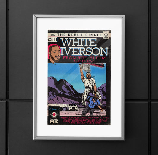 Post Malone - White Iverson -  Matte Vertical Posters