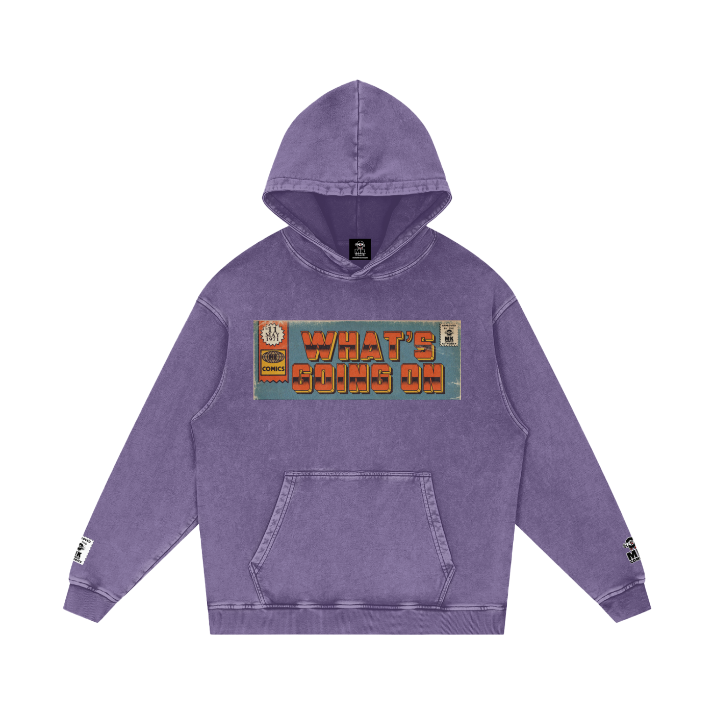 What's Going On - Snow Washed Loose Cotton Hoodie