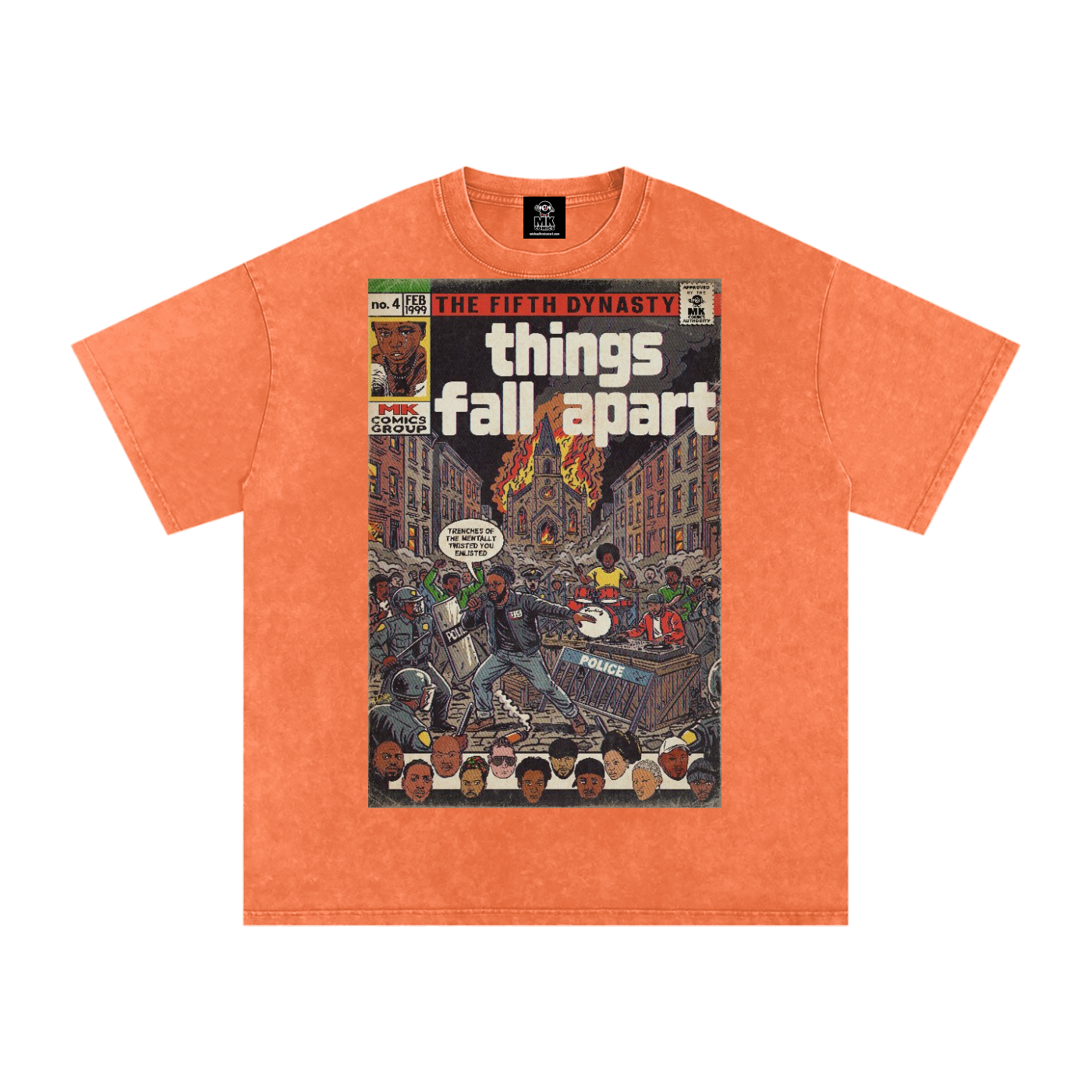 Things Fall Apart - Snow Washed Oversized Cotton T-Shirt
