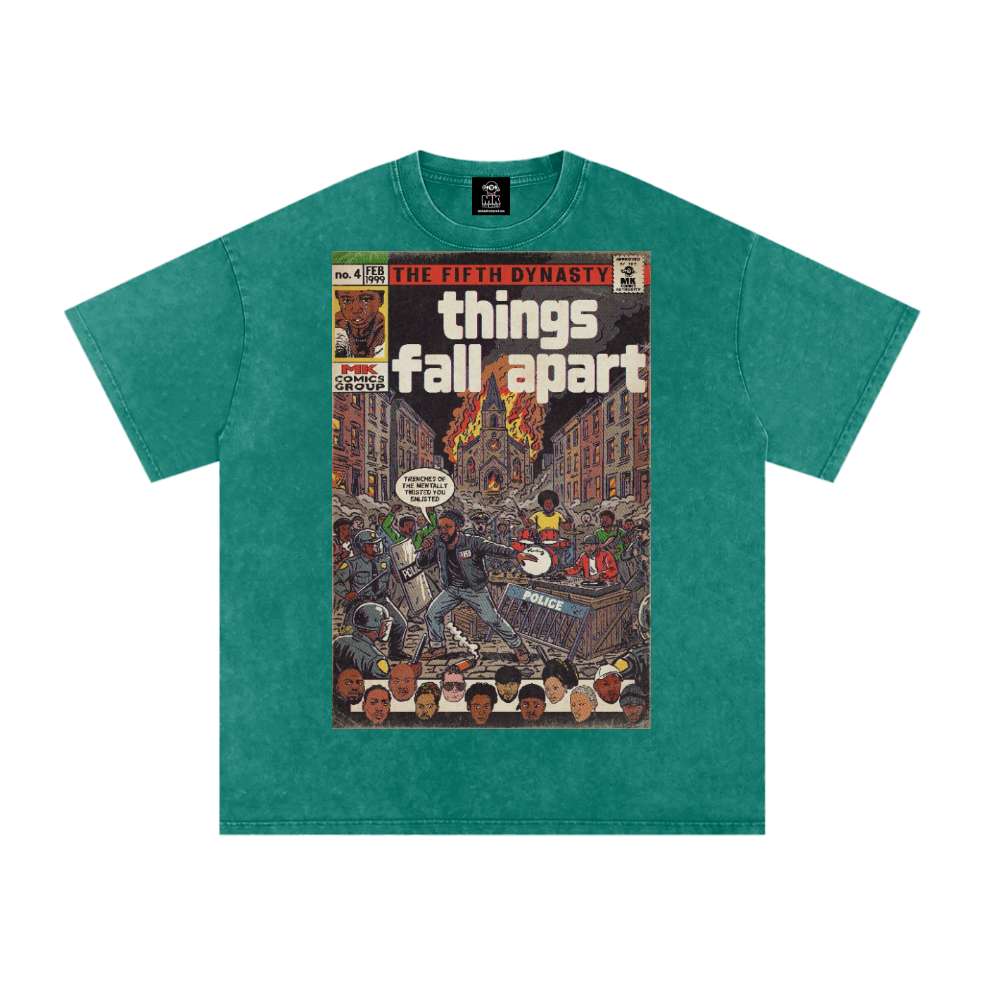 Things Fall Apart - Snow Washed Oversized Cotton T-Shirt