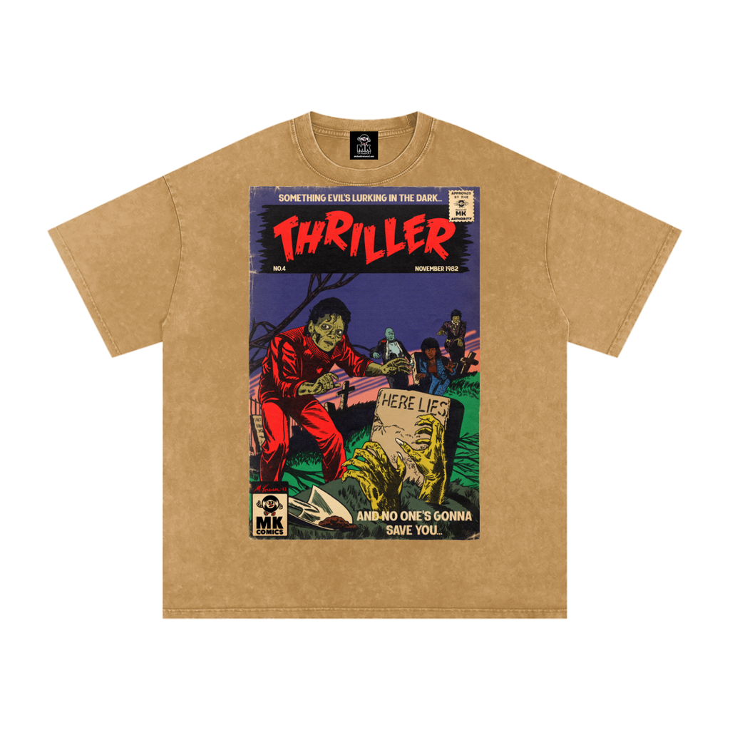 Thriller - Snow Washed Oversized Cotton T-Shirt