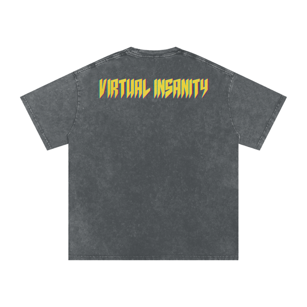 Virtual Insanity - Snow Washed Oversized Cotton T-Shirt