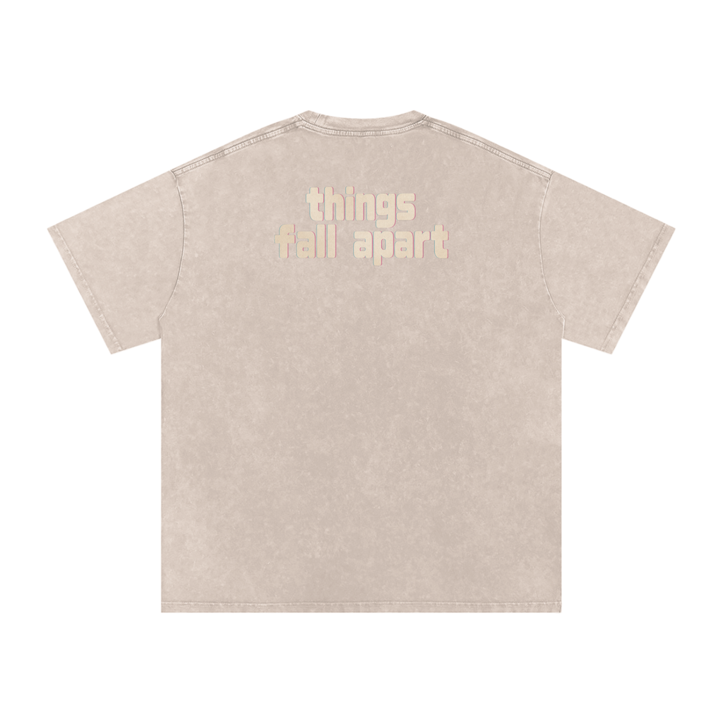 Things Fall Apart - Snow Washed Oversized Cotton T-Shirt
