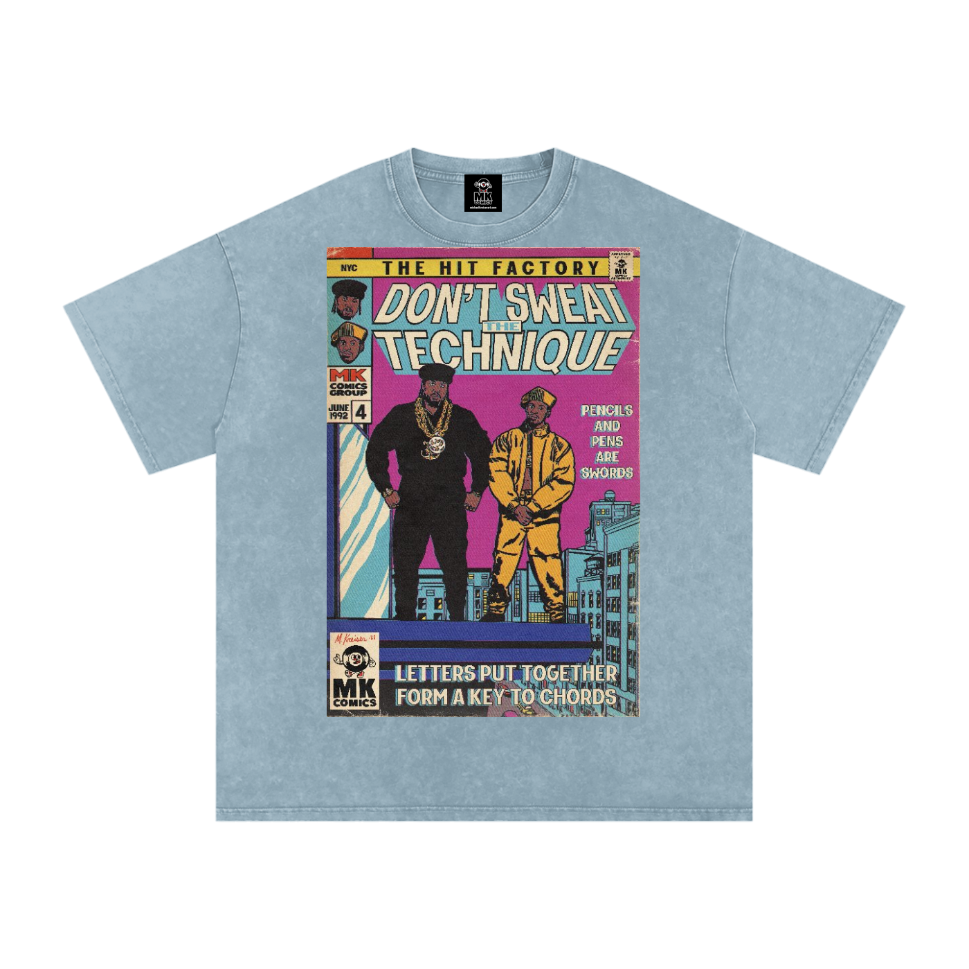 Don't Sweat the Technique - Snow Washed Oversized Cotton T-Shirt