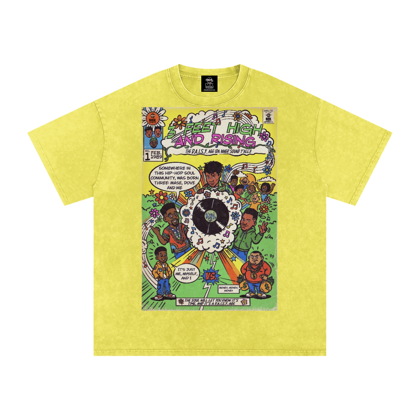 3 Feet High & Rising - Snow Washed Oversized Cotton T-Shirt