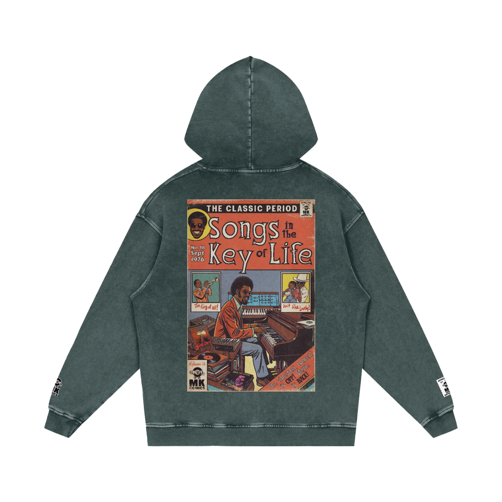 Songs in the Key of Life - Snow Washed Loose Cotton Hoodie