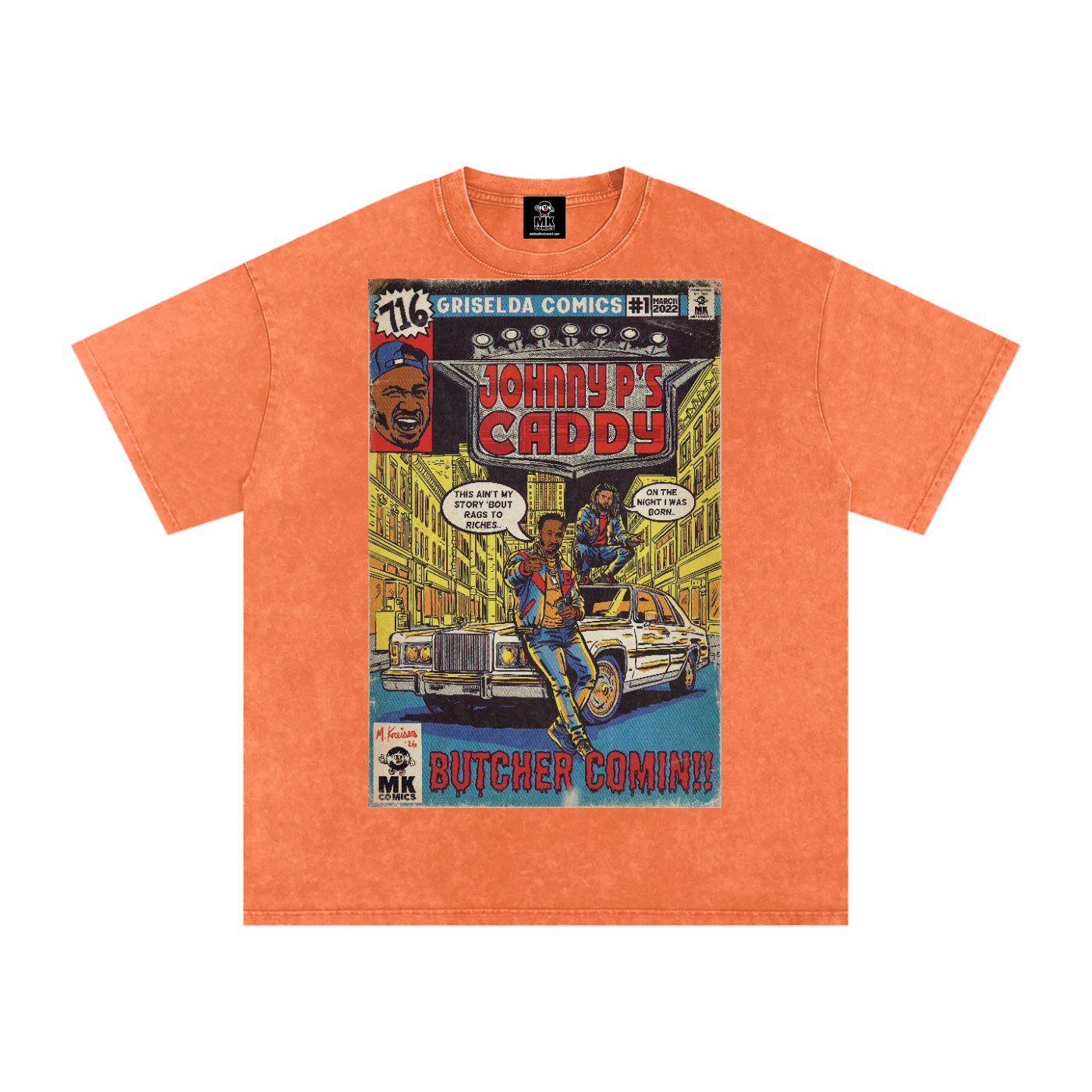 Johnny P's Caddy - Snow Washed Oversized Cotton T-Shirt