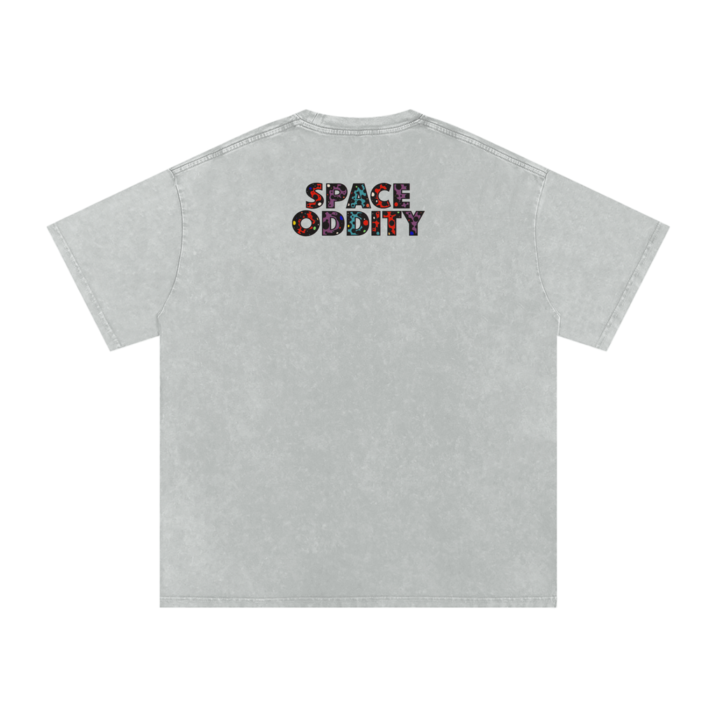 Space Oddity - Snow Washed Oversized Cotton T-Shirt
