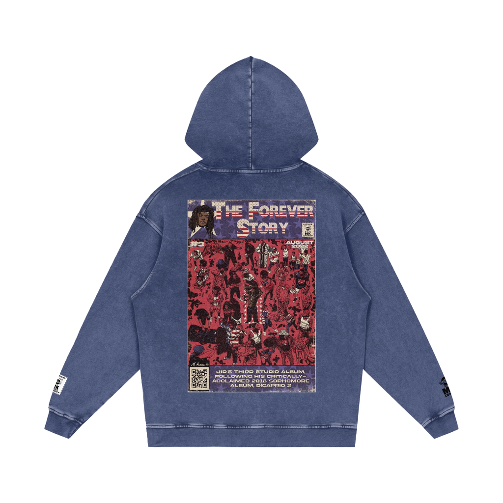 The Forever Story - Snow Washed Loose Cotton Hoodie