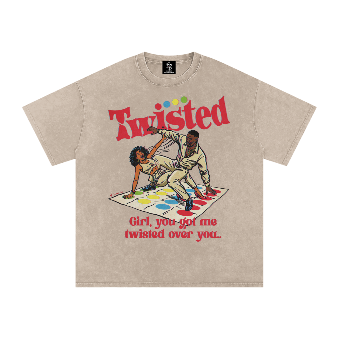 Twisted - Snow Washed Oversized Cotton T-Shirt