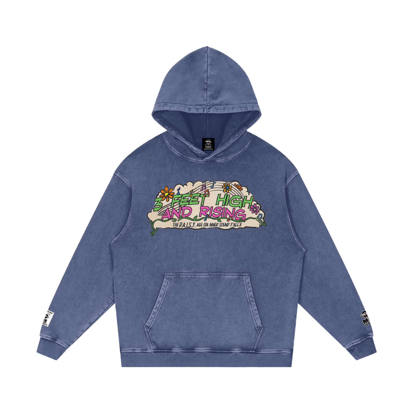 3 Feet High & Rising - Snow Washed Loose Cotton Hoodie