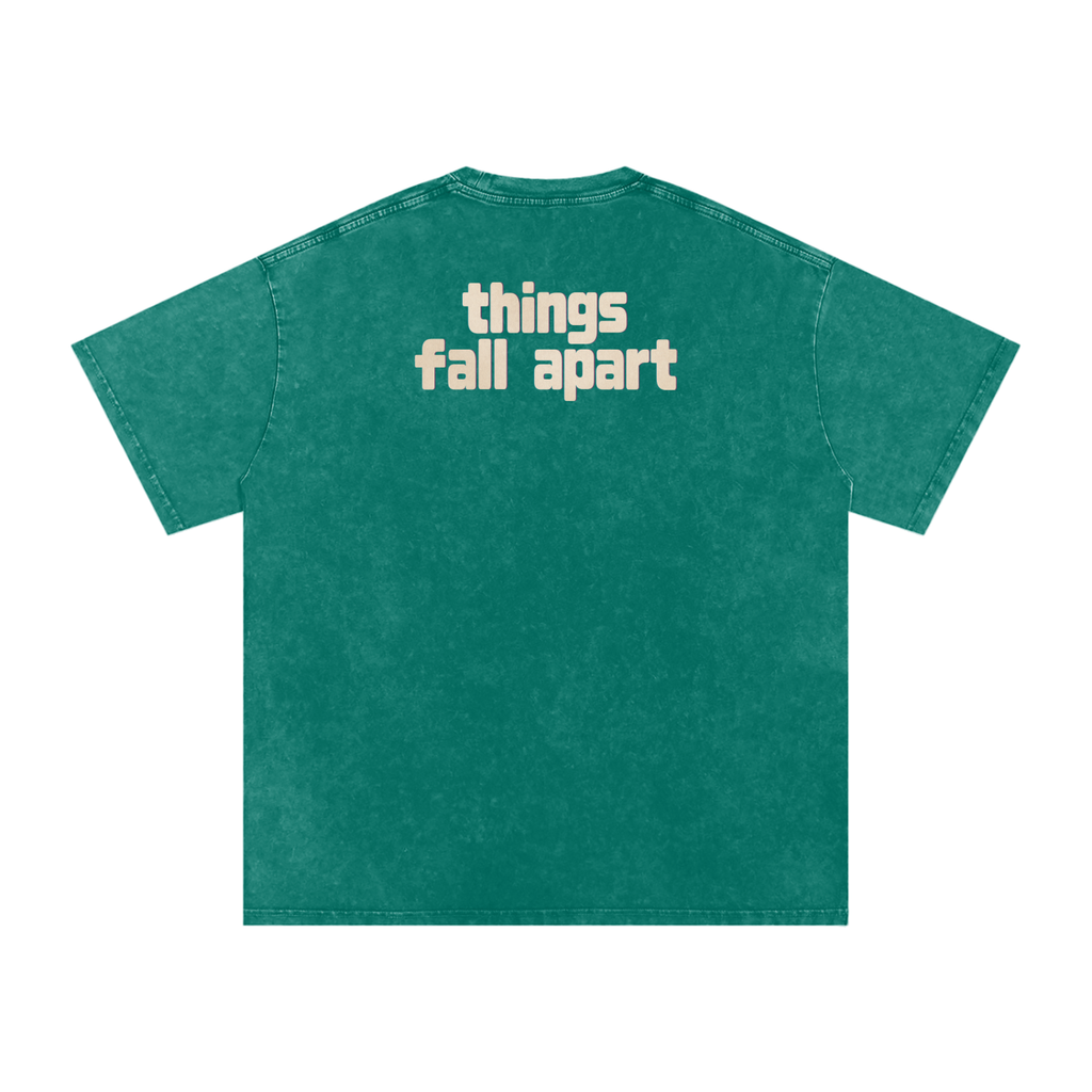Things Fall Apart - Snow Washed Oversized Cotton T-Shirt
