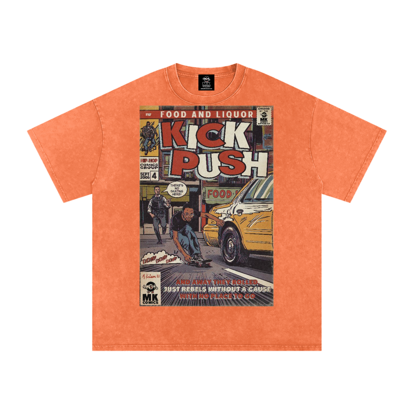 Kick, Push - Snow Washed Oversized Cotton T-Shirt