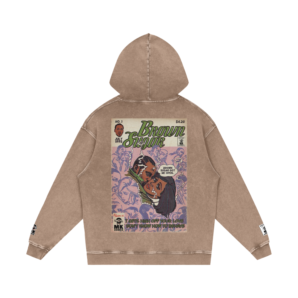 Brown Sugar - Snow Washed Loose Cotton Hoodie