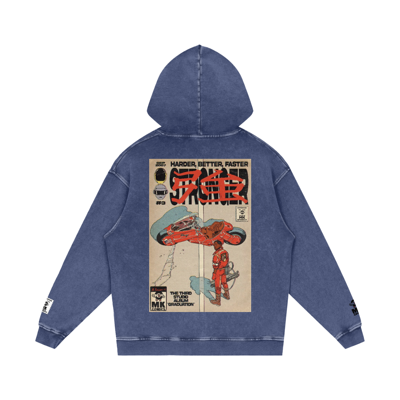 Stronger - Snow Washed Loose Cotton Hoodie