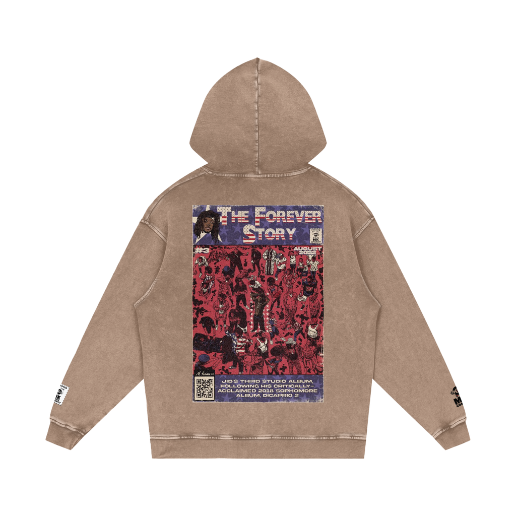 The Forever Story - Snow Washed Loose Cotton Hoodie