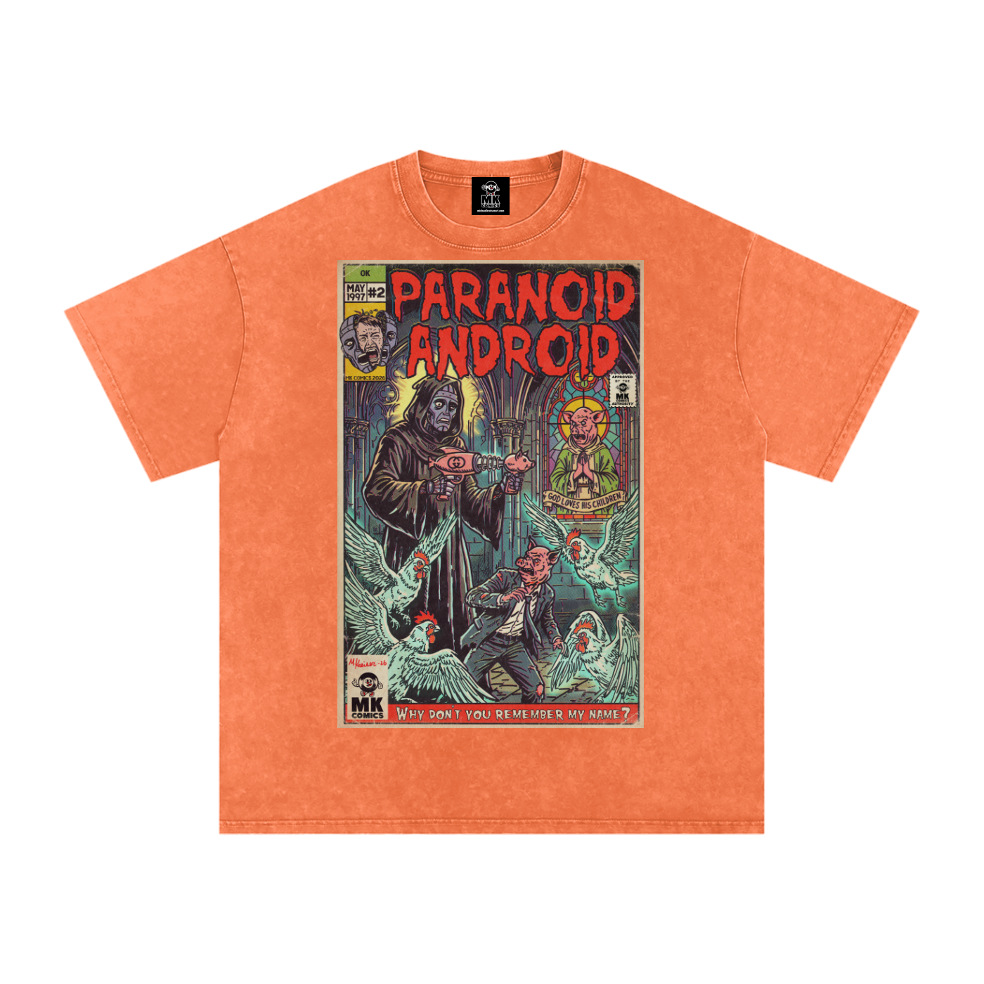 Paranoid Android -  Snow Washed Oversized Cotton T-Shirt