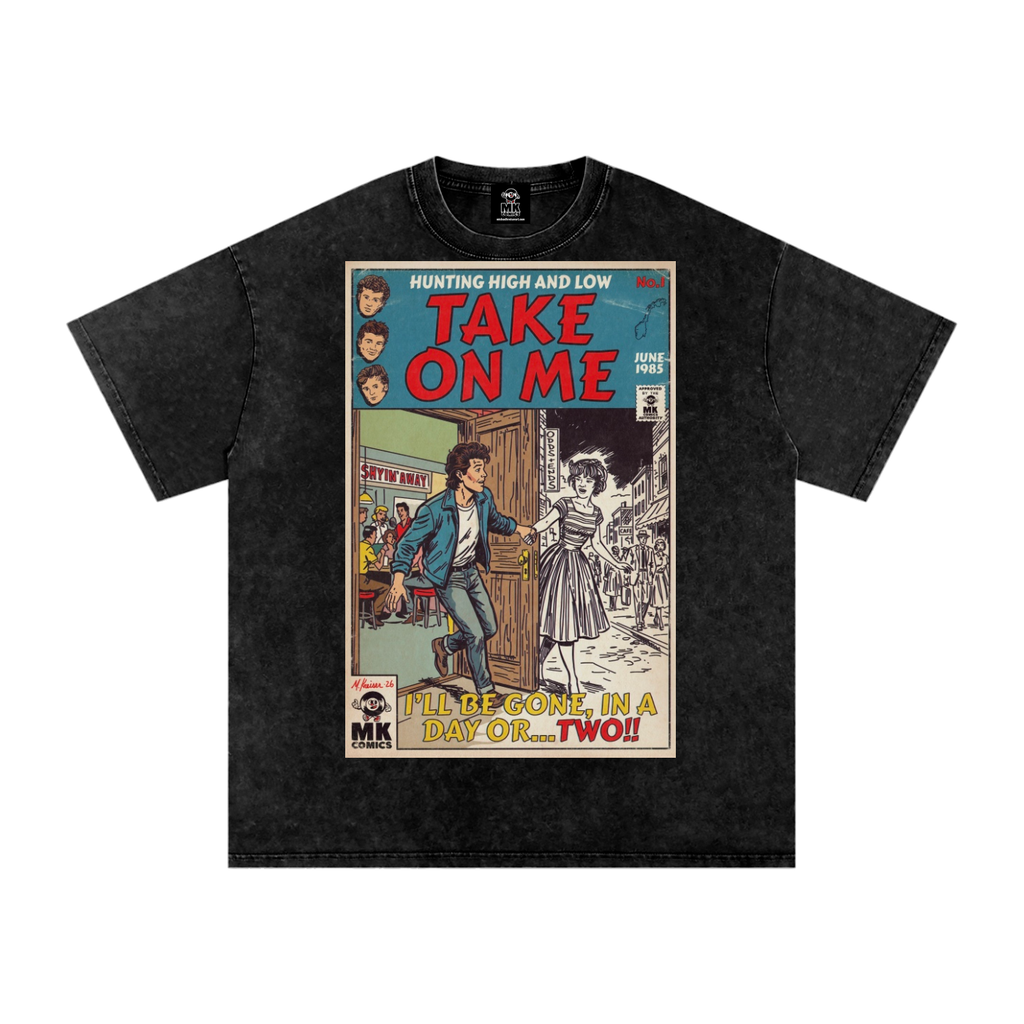 Take On Me - Snow Washed Oversized Cotton T-Shirt