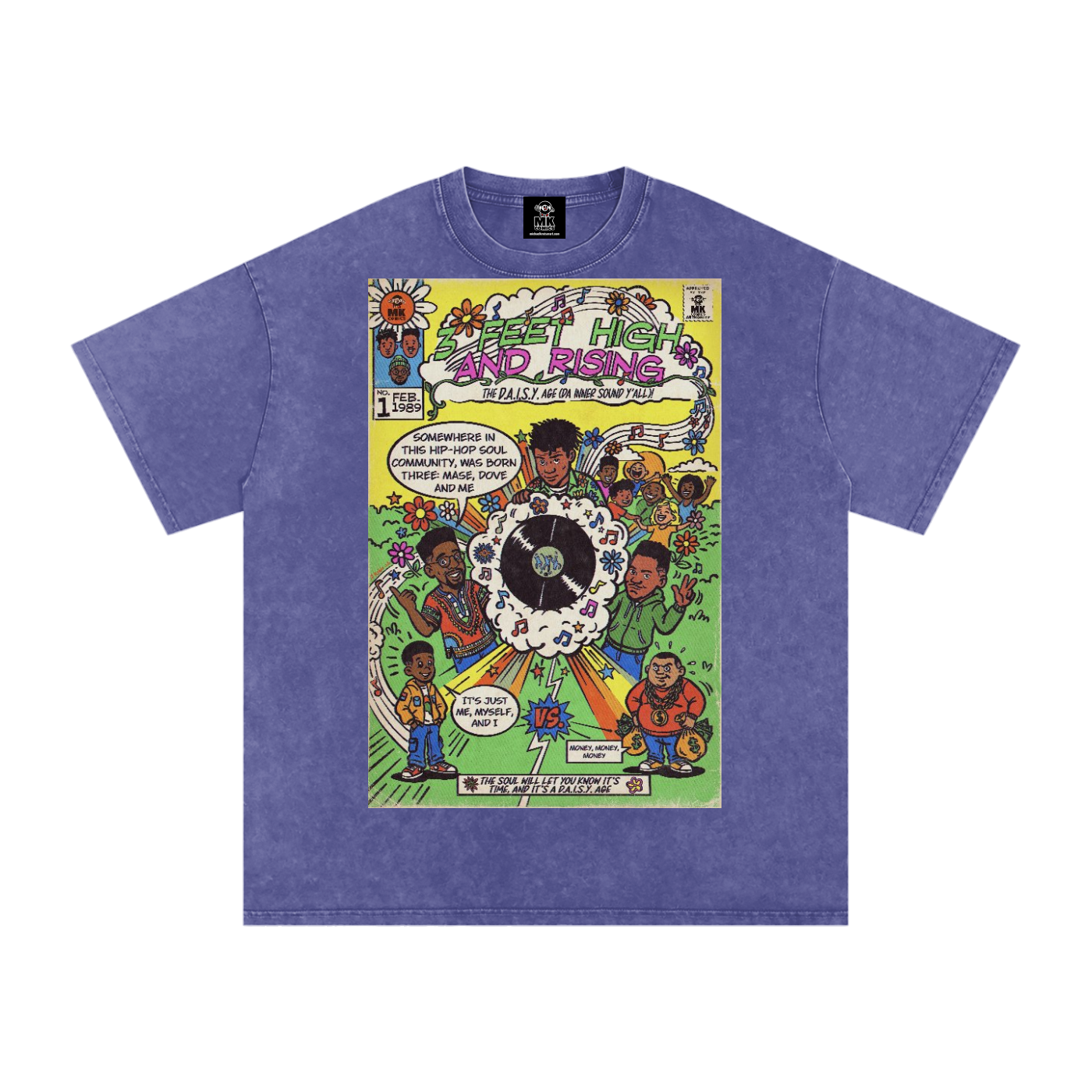 3 Feet High & Rising - Snow Washed Oversized Cotton T-Shirt