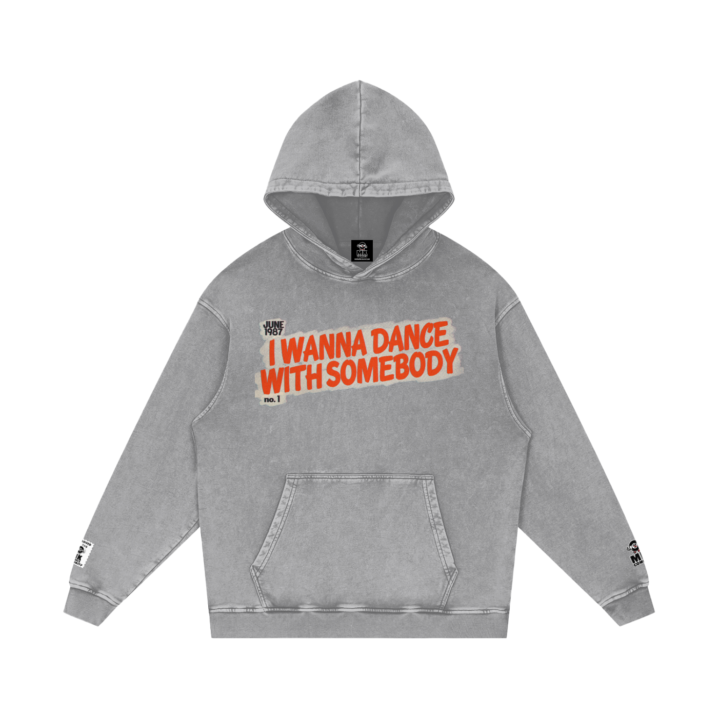 I Wanna Dance with Somebody - Snow Washed Loose Cotton Hoodie
