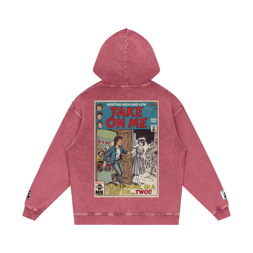 Take On Me - Snow Washed Loose Cotton Hoodie