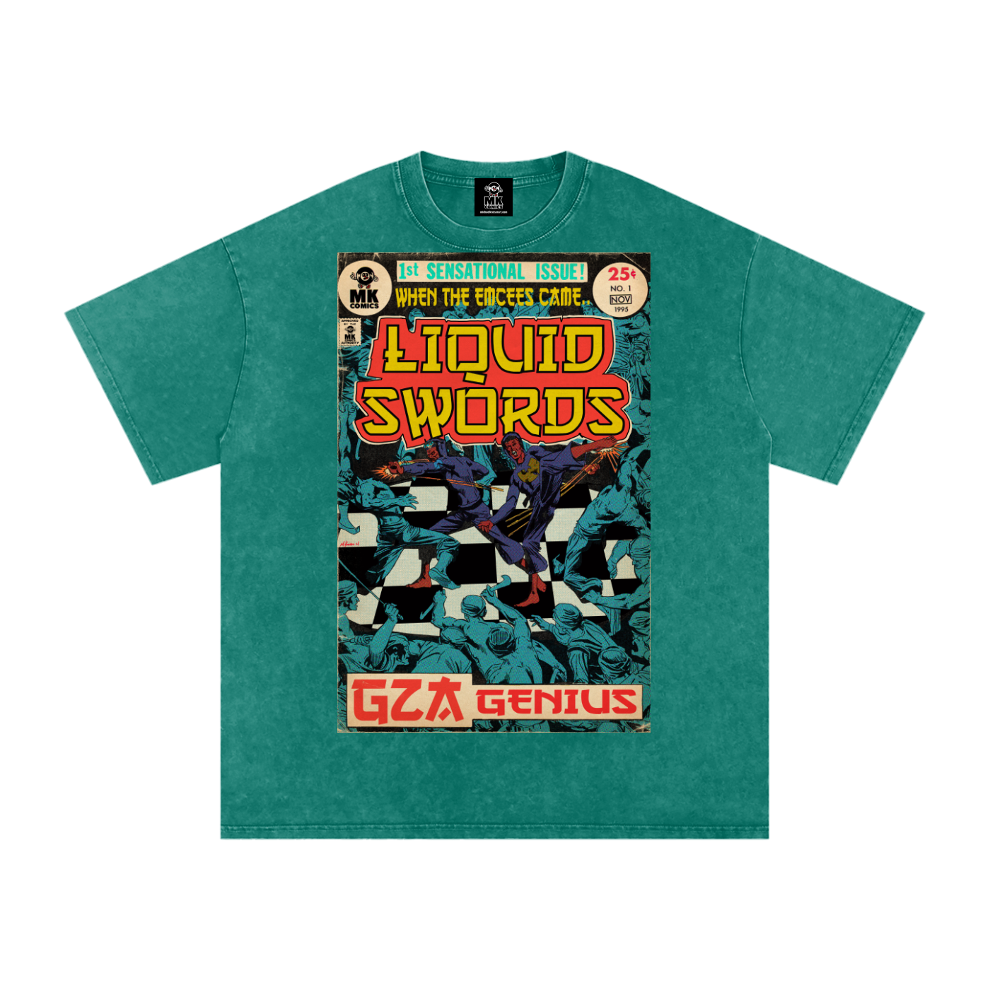 Liquid Swords - Snow Washed Oversized Cotton T-Shirt