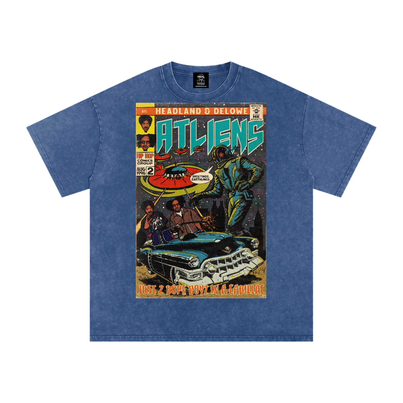 ATLiens - Snow Washed Oversized Cotton T-Shirt