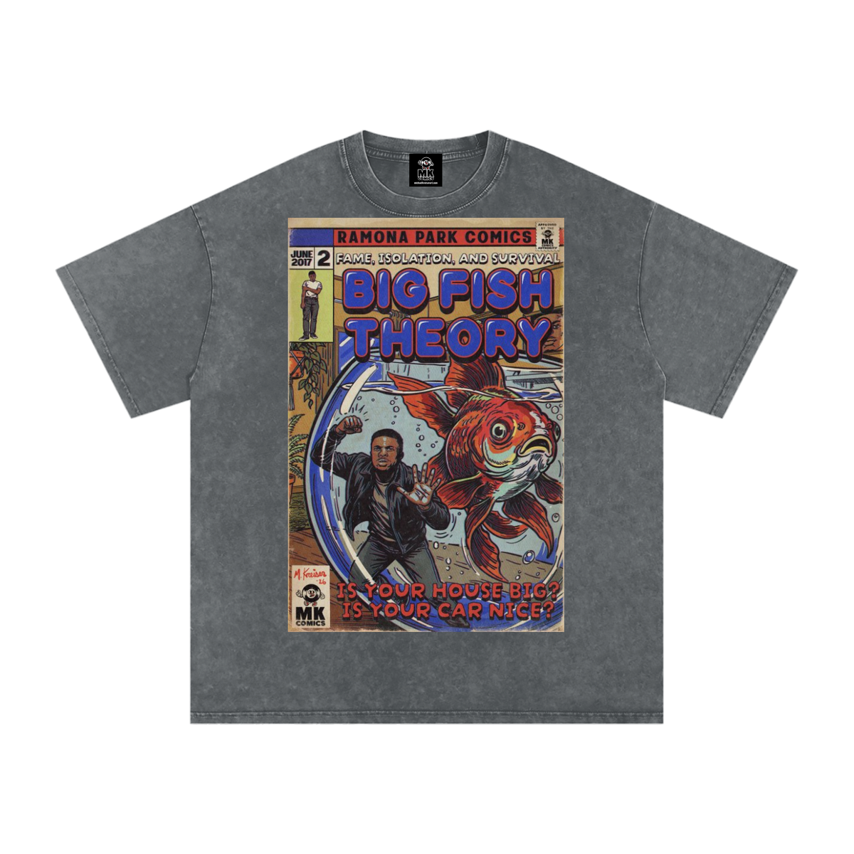 Big Fish Theory - Snow Washed Oversized Cotton T-Shirt