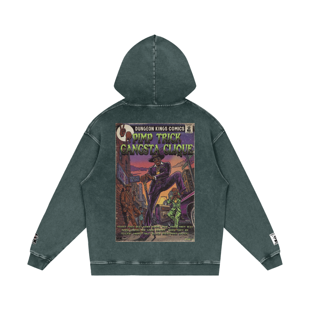 Pimp Trick Gangsta Clique - Snow Washed Loose Cotton Hoodie