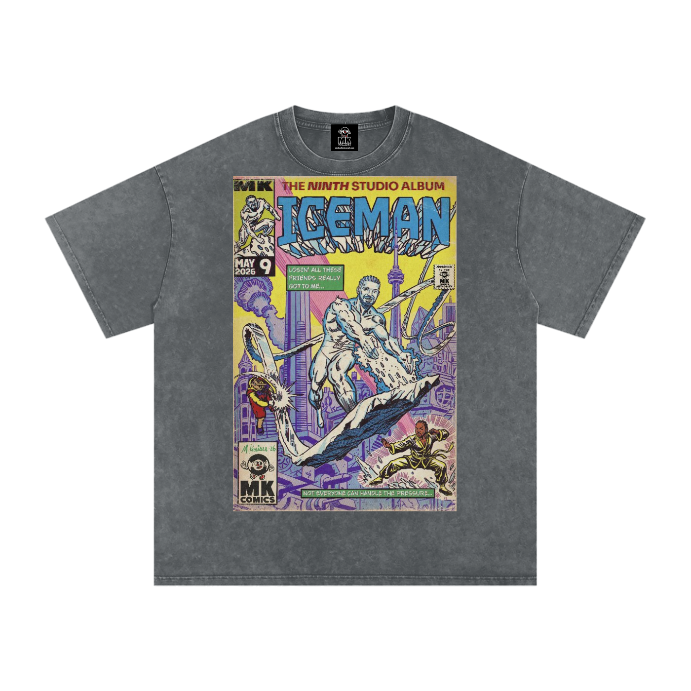 Iceman - Snow Washed Oversized Cotton T-Shirt