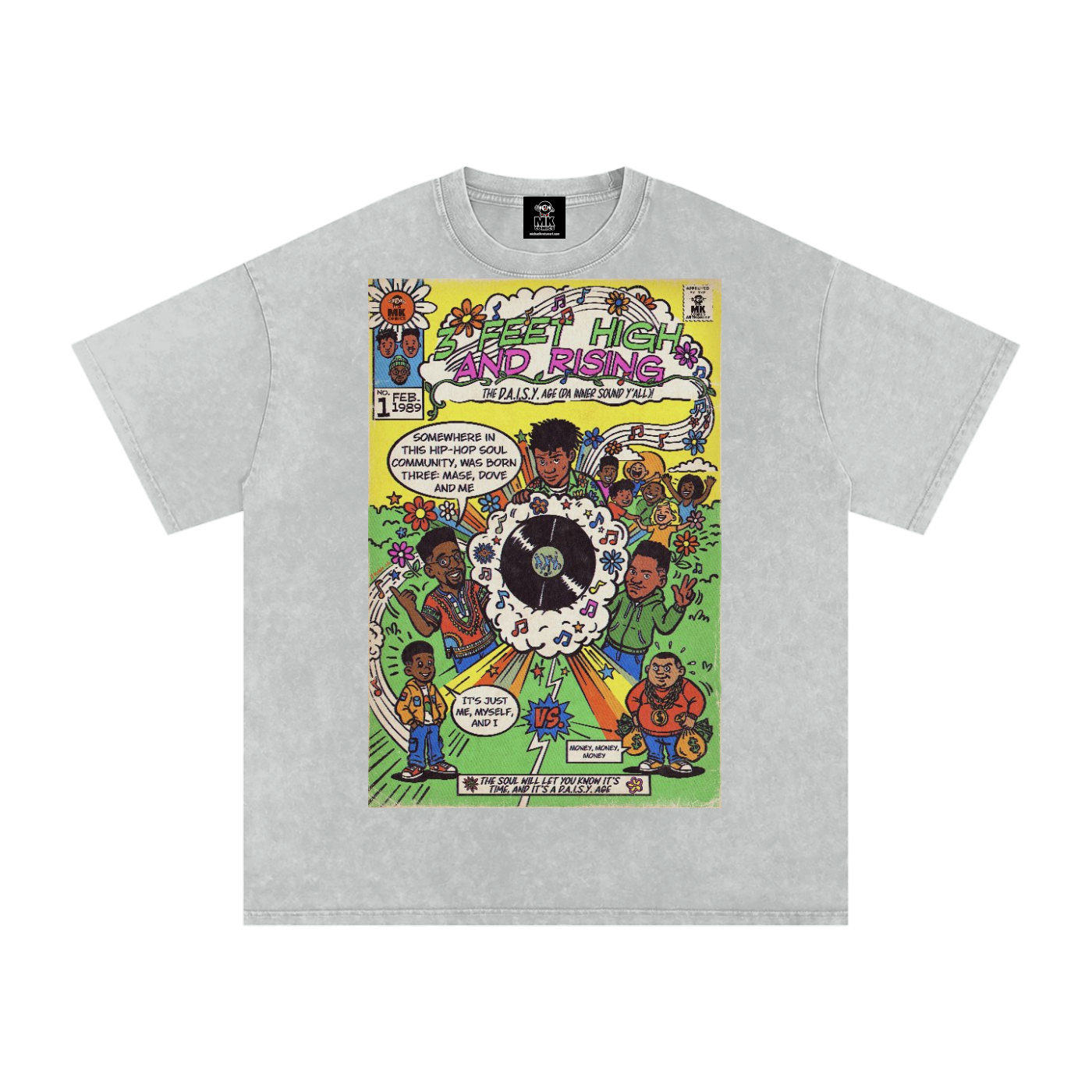 3 Feet High & Rising - Snow Washed Oversized Cotton T-Shirt