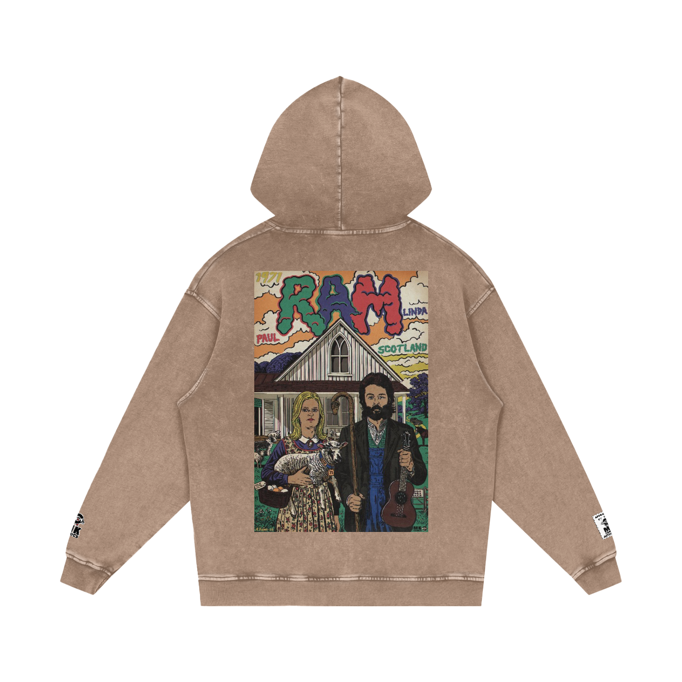 Ram - Snow Washed Loose Cotton Hoodie