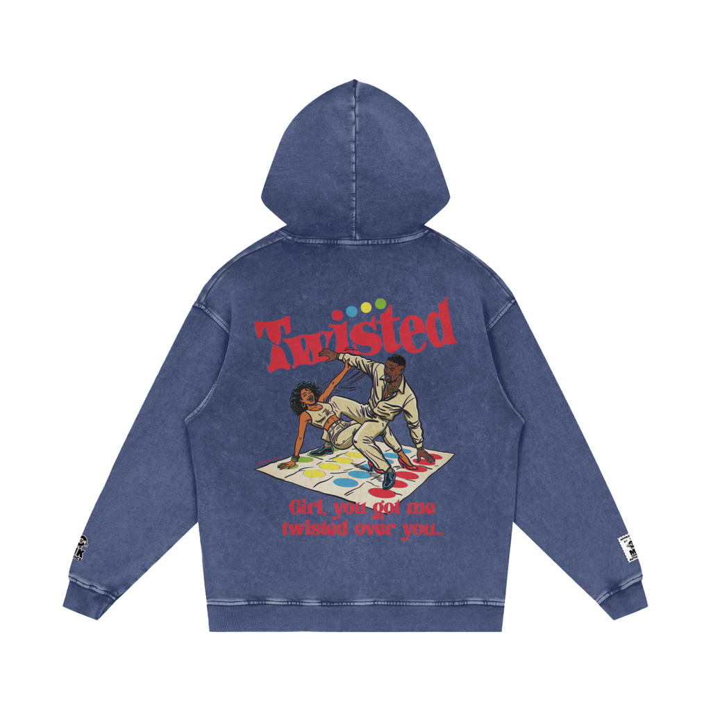 Twisted - Snow Washed Loose Cotton Hoodie